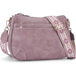 Medium Crossbody Bags for Women Trendy Vegan Leather Hobo Purses  Handbags with Wide Adjustable Strap | Multiple Pockets, Lightweight, Travel Purse, Guitar Strap, Satchel Purse