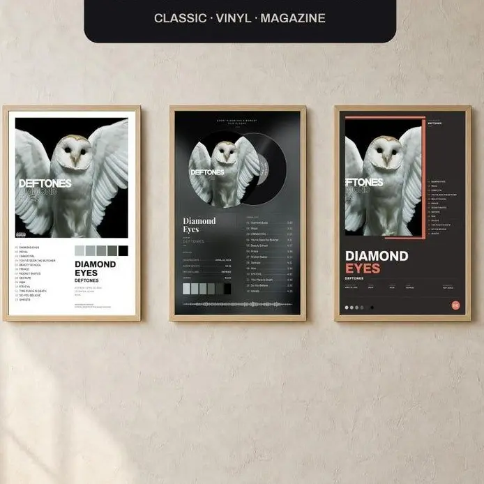 Deftones Diamond Eyes Album Poster | Tracklist Print | Alternative Metal Art Poster Print Unframed