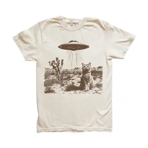 Vintage UFO Cowboy Cat Meme Shirt, Retro 90s Western Rodeo T-Shirt, Wild West Kitten Tee, Funny Gag Gift Tee , Global Trending Outfits Long Classic