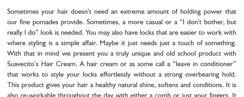 Suavecito Hair Cream - Hair Styling Cream For Men - Loose Hold + Add Healthy Shine Suavecito Hair Cream - Hair Styling Cream For Men - Loose Hold + Add Healthy Shine
