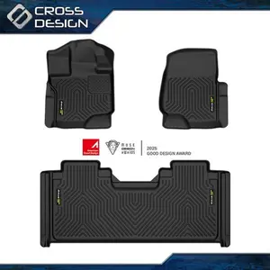 CROSSDESIGN Floor Mats Fit For 2015-2025 Ford F-150 SuperCab 2 Row Liner Set