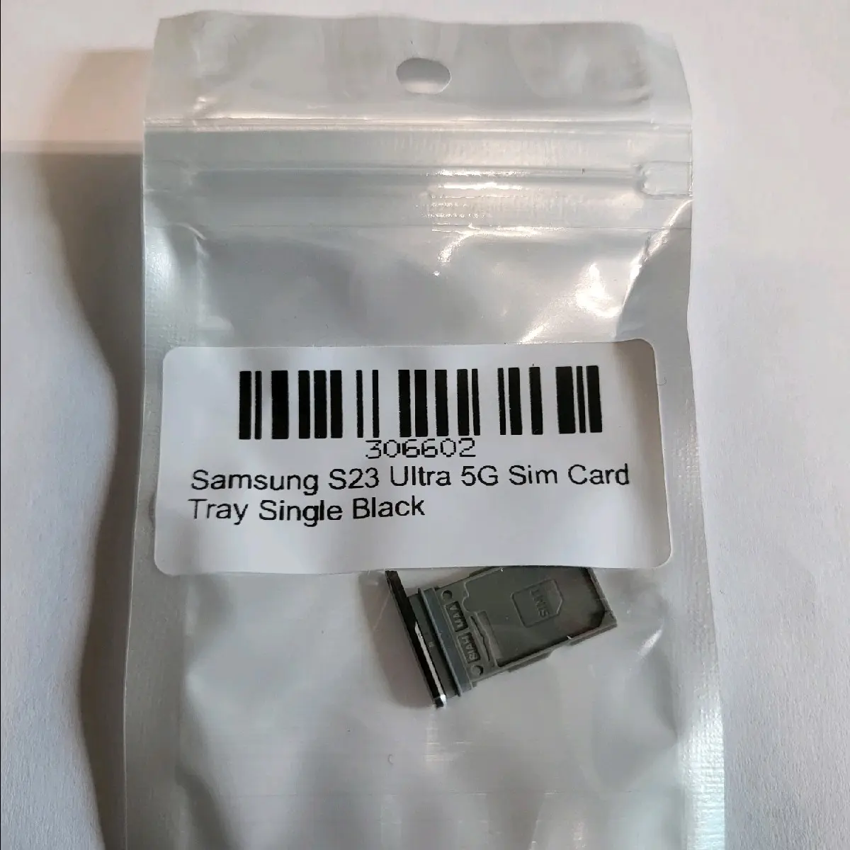 Nano Single  Sim Card Tray for Samsung S23 Ultra 5G Black