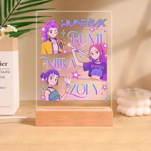 Kpop Demon Hunters LED Night Light,Kpop Huntrix Lamp,Demon Hunters Fan Art,Gift For Kpop Huntrix Fan,Kpop Demon Hunters Magical Night Light