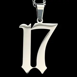XXXtenatacion 17 Necklace - 1.25" Mirror Polished Stainless Steel Pendant Laser Carved Surgical Grade 316L Choice of Chain Free Gift Included