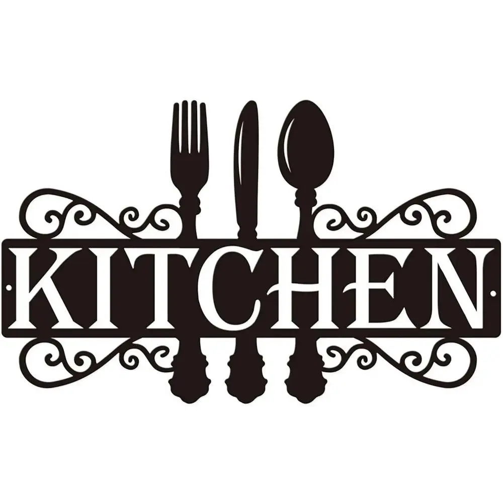 Kitchen Metal Sign, 1 Count Farmhouse Style Cooking Gift, Durable Decorative Wall Hanging Decor with Decorative Appeal and Farmhouse Charm, Rustic Farmhouse Design for Kitchen Restaurant Coffee Shop Home, Decorative Plaque, Home Decor Products
