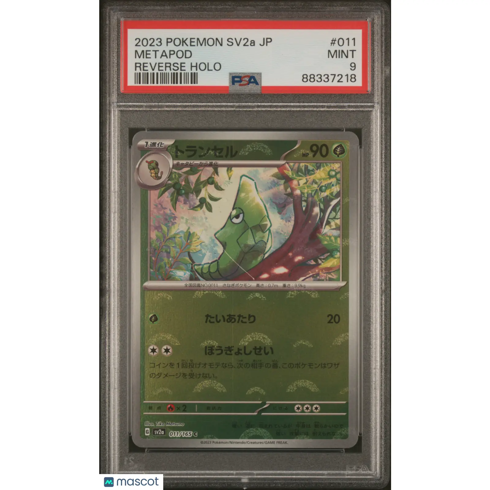 PSA 2023 Pokémon TCG 151 Metapod #011 Pokeball Reverse Holo Japanese 9