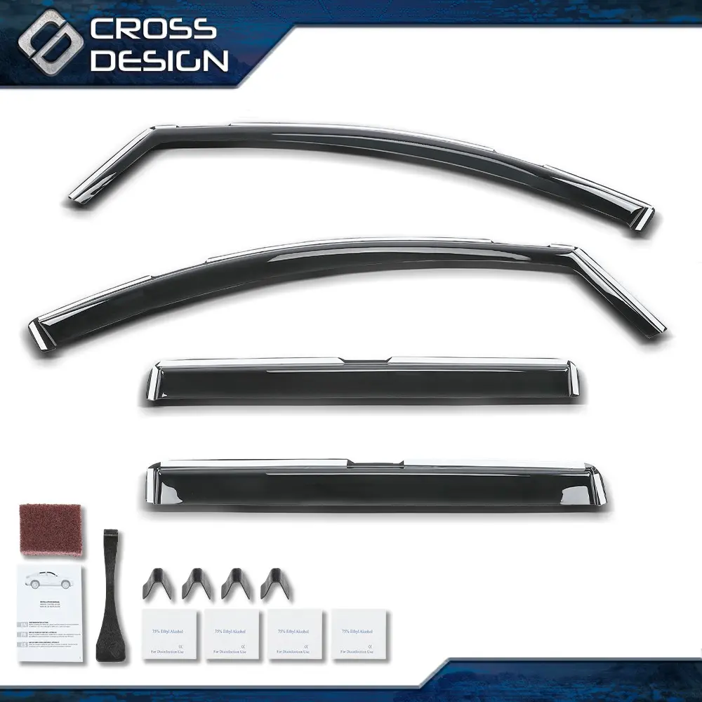 CROSSDESIGN Car Side Window Deflectors & Visors, Multi-Function Sun Side Window Vent Rain Guards for GMC Terrain 2018-2024, Multi-Function Sun Side Window Deflectors & Visors