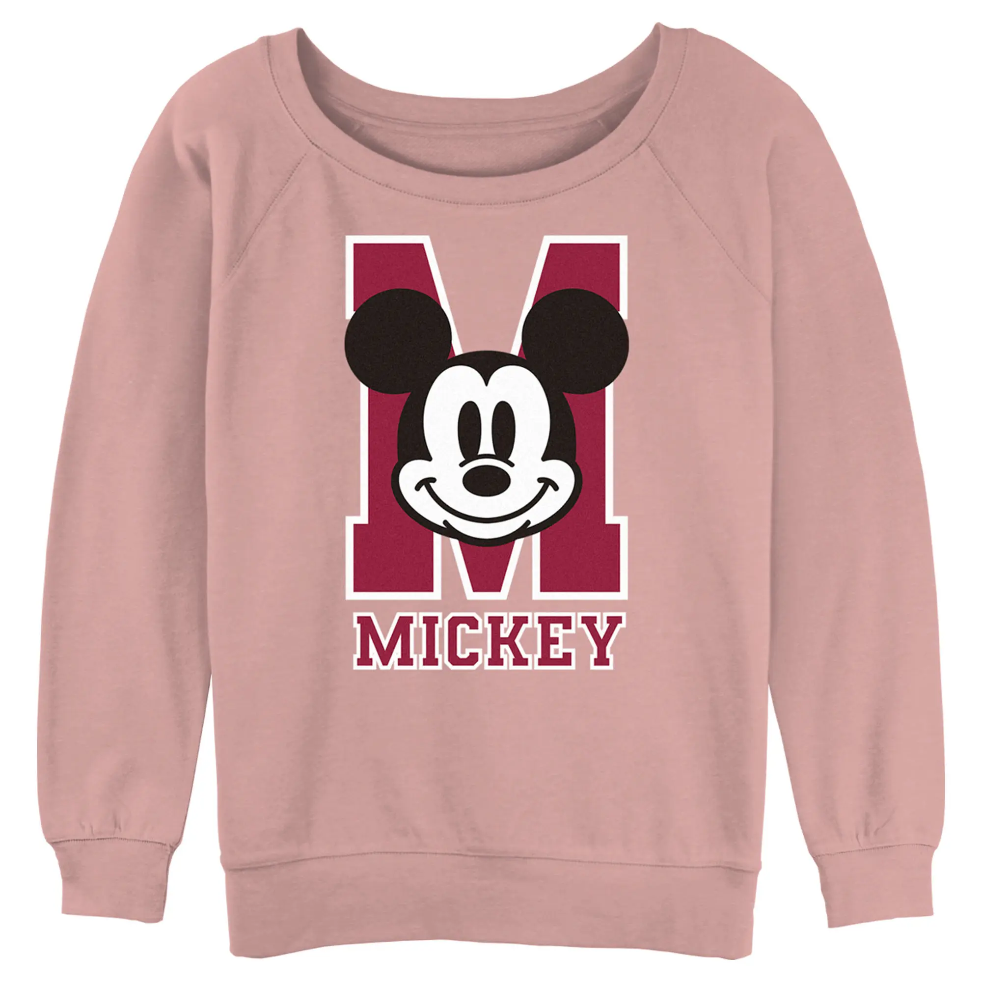 Juniors Womens Mickey & Friends M Collegiate Mickey Logo Sweatshirt