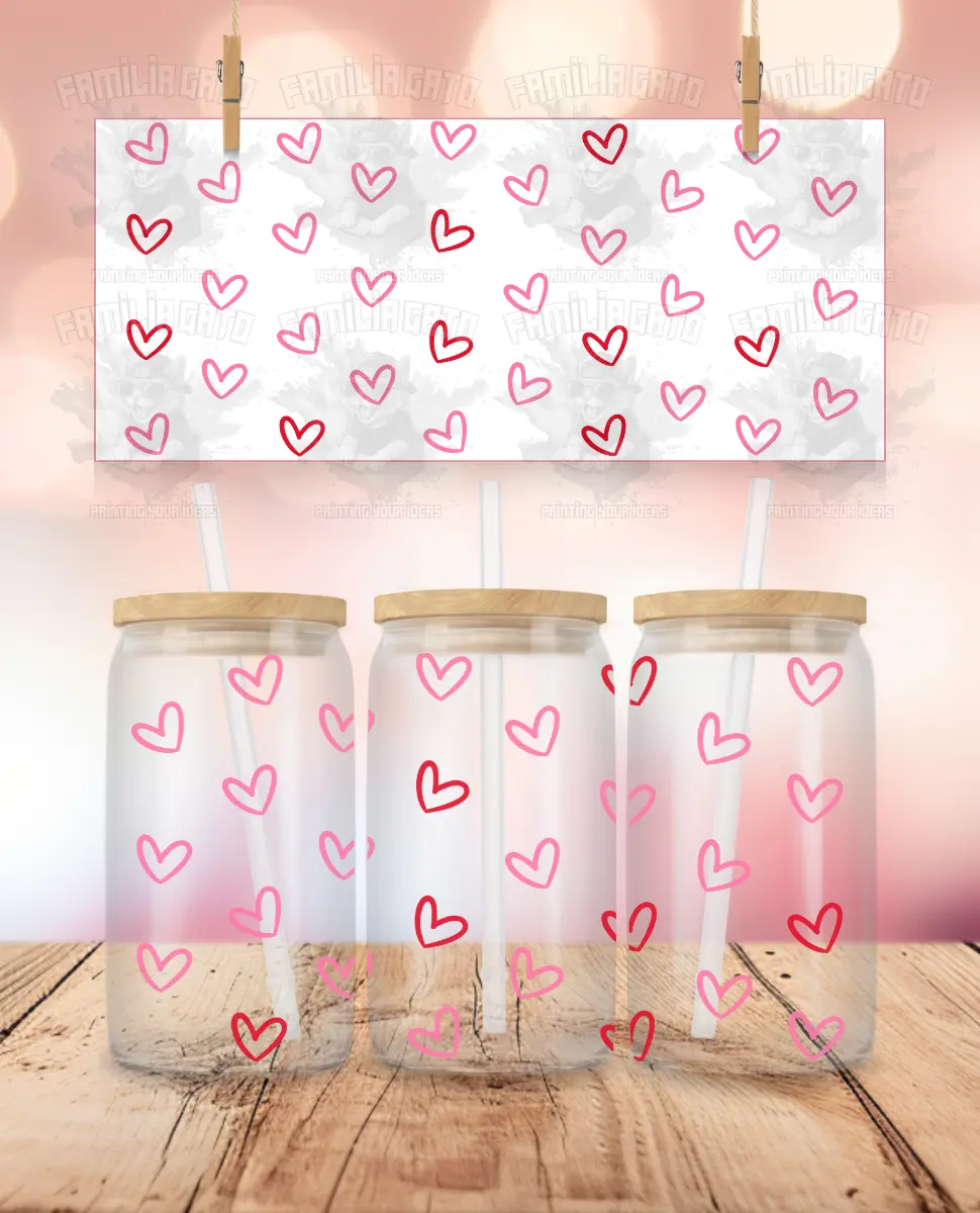Valentine's Day Tiny Hearts #2 UVDTF Wrap for 16-20 oz Tumblers (9.4" x 4.4"), Hand Wash Safe, Ideal for Business Owners, DIY Scrapbooking & Stamping Projects