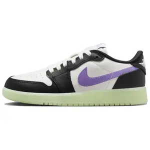 NIKE Air Jordan 1 Retro Low OG GS 'Black Raspberry' Girl's Sports Shoe, Kids' Sports Footwear, Stylish Sneaker