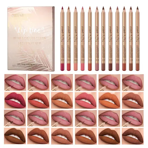 QIBEST Women's Long-Lasting Matte Lip Liner Pencils Multi-Pack - Flawless Easy-Coloring Cosmetic Makeup Kits for Beauty Enthusiasts