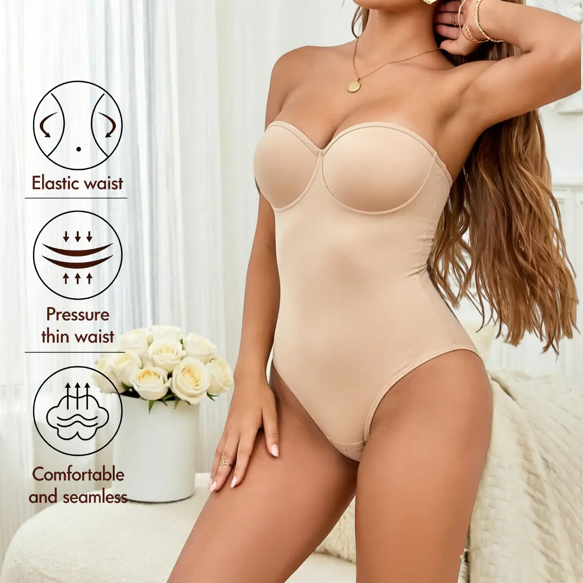Seamless tube bodysuit with powerful tummy control—perfectly sculpts your waistline, making your back lines smoother when worn under any dress.