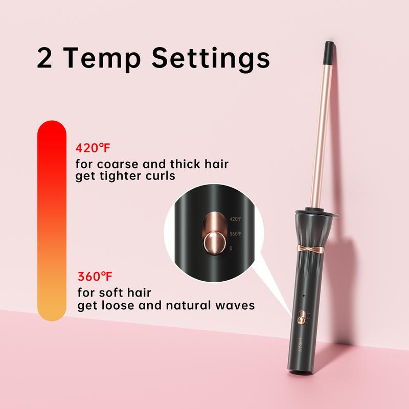 3/8 Inch Curling Iron,9mm Tiny Curling Wand,Ceramic Small Barrel Curling Iron with Adjustable Temperature,Fast Heating,for Short & Long Hair Black