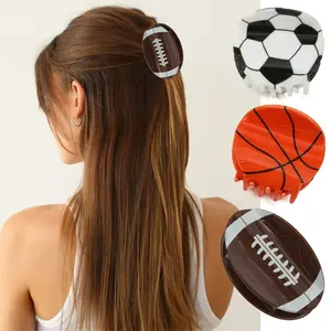 3 Pack Sports Soccer Football Basketball Hair Claw Clips for Women Game Day Soccer Hair Jaw Barrette  Acrylic Small Hair Claw Clips Hair Accessories Gifts