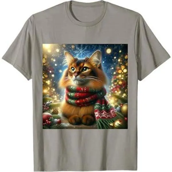 Holiday Cat Shirt - Somali Breed Christmas Tee Xmas T-Shirt