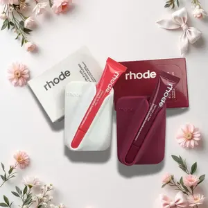 2026 Rhode Style Lip Case Set, Soft Silicone Aesthetic Phone Cover, Trendy Phone Case Gift (random lipstick gift)