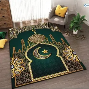 Luxury Islamic Mosque & Mihrab Design Prayer Rug Collection - Soft Flannel Sajjada with Non-Slip Backing, Decorative Muslim Prayer Mat for Home & Mosque Muslim Prayer Rugs #IslamicPrayerRug #Sajjada #MosqueDesign #MuslimHomeDecor #NonSlipPrayerMat