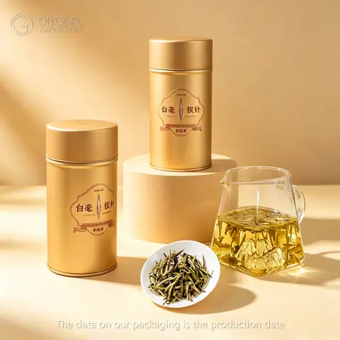 LA BOGO Golden Can Silver Needle White Tea, 50g/Can, Natural Dried Floral Herbal Beverage from Core Production Area, Herbal Tea