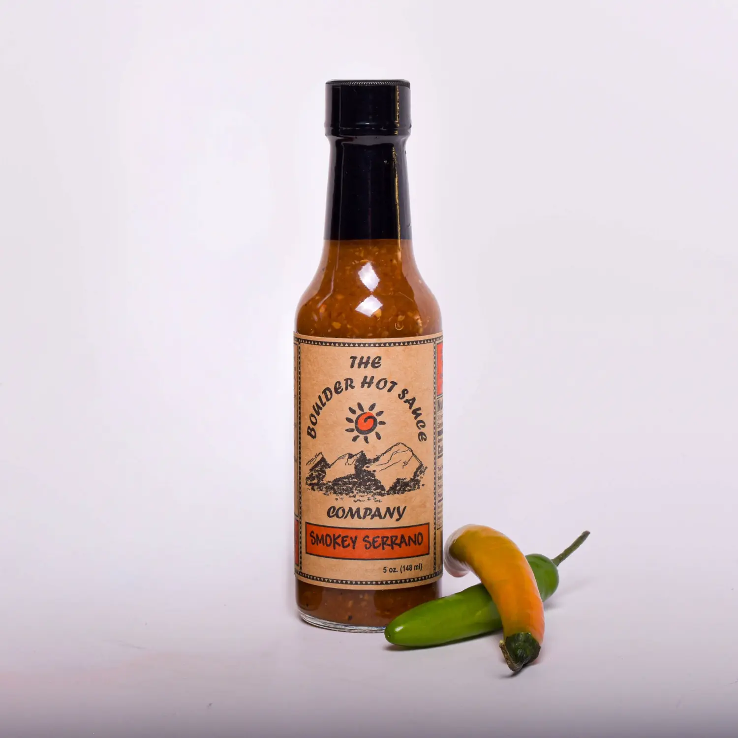 Smokey Serrano Boulder Hot Sauce Smoky Serrano – Colorado Pine Smoked Serrano Hot Sauce – Mild Smoky Pepper Sauce – 5oz Bottle