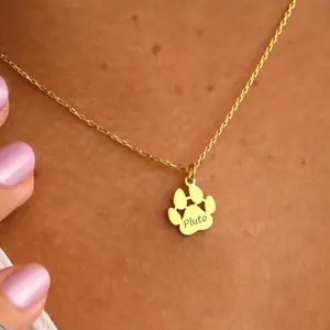 Pet Paw Name necklace, Paw Customized Necklace, Pet Name Personalized necklace, Pet name Engraved Necklace, Minimalistic Paw Pendant, Paw Keepsake Necklace, Pet Lovers necklace, Pet Owner Necklace, Pet memorial Necklace, Dog Name Birthday Necklace
