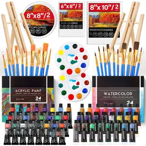 78 count   Set with  Easel,  Brushes, Canvases, Art Painting Supplies Kit for , Students, Artists and Beginners