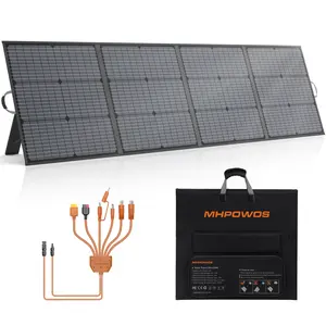 MHPOWOS 400W 220W 110W Foldable Solar Panel for Portable Power Stations IP67 Waterproof High-Efficiency Off-Grid Charger Ideal for RV Camping Outdoor Adventures Emergency
