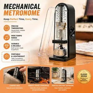 Mini Mechanical Metronome Portable Piano Guitar Violin Universal Instrument Practice Rhythm Timer, Essential Music Tool for Musicians