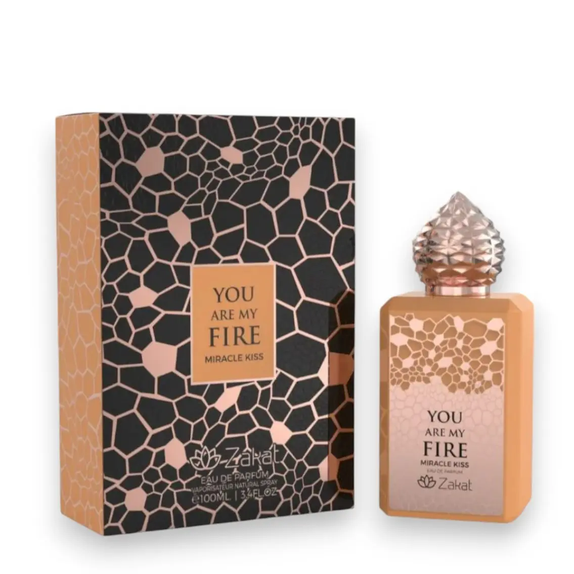 Zakat Parfums | You Are My Fire | Miracle Kiss | Unisex Fragrance | 100 ML - 3.4 OZ | Eau De Parfum | Mango - Chamomile & Orange Blossom
