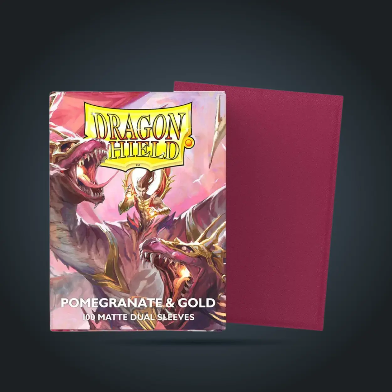 Dragon Shield Matte Dual Pomegranate & Gold Trading Card Sleeves - 100 Card Sleeves, Acid-Free Polypropylene for Collectors