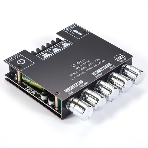 GJANSH ZK-MT21 Bluetooth 5.0 Amp Board 2.1CH 50W+50W+100W aptX Low Latency, AUX/Bluetooth Input for Home Theater,Car Audio,Speakers,Subwoofer