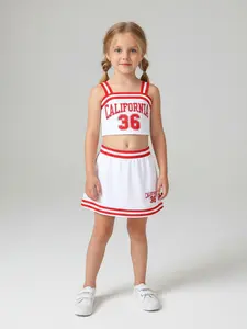 Girls' Cheerleading Sports Set, Summer Fashion Bestseller, Dance/exercise/tourist, Eye-Catching Design, Perfect for Kids