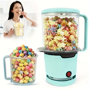Popcorn Maker Without Oil, Pops in 2 Minutes, Achieves a 95% Popping Rate, Features a Built-In Serving Bowl, Stackable Storage, And a Concealed Cord Design, Ideal for Family Use, Personal Enjoyment, And As a Gift