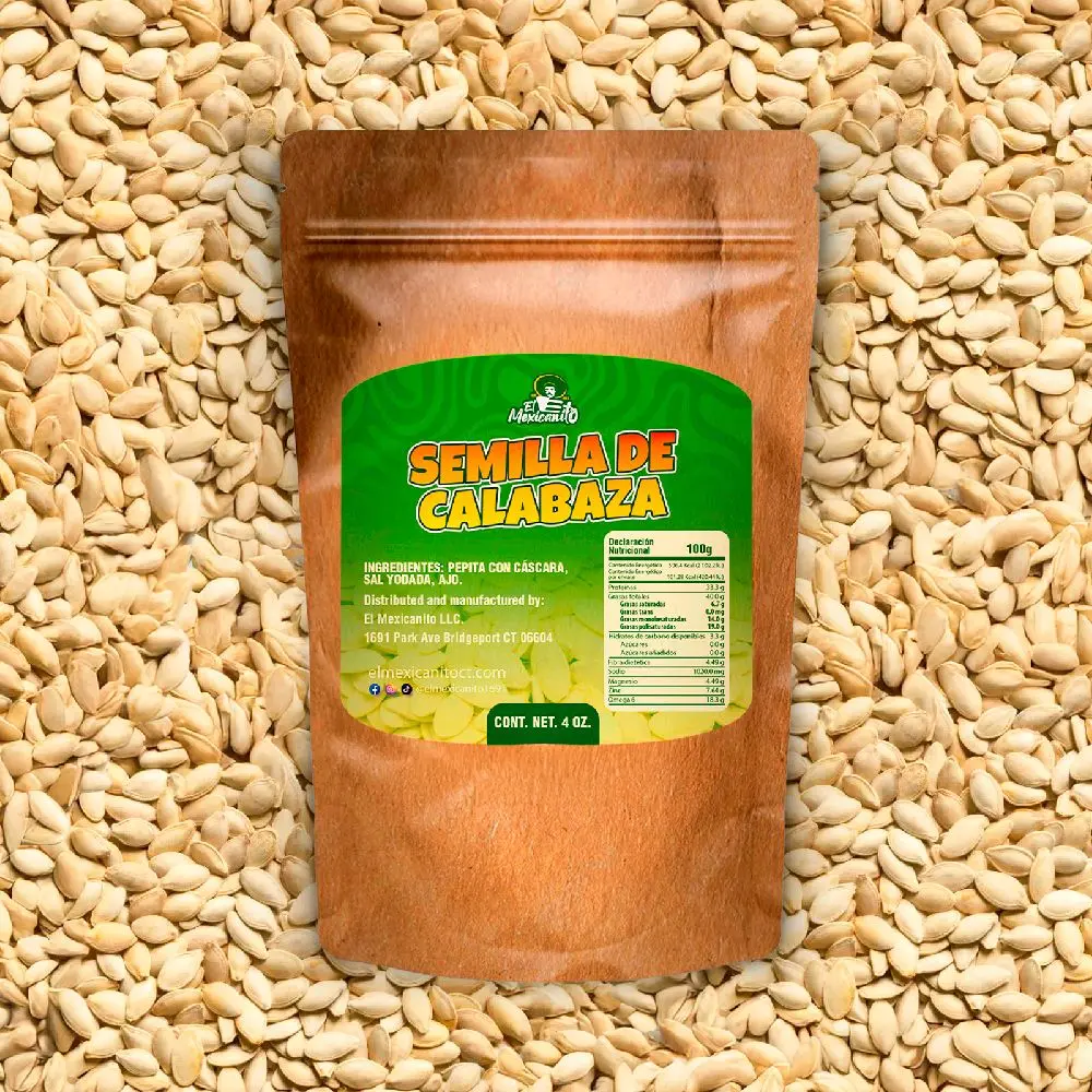 El Mexicanito: "Semilla De Calabaza" Roasted Pumpkin Seeds with Salt & Garlic