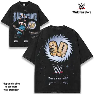 WWE DUDLEY BOYS Washed T-Shirt Wrestling Shirt WWE Fans WWE Tee Menswear Cotton Crewneck Premium American Made Acid Washed 100% Cotton