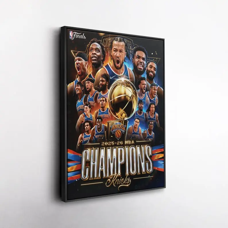 [Unframed] New York Knicks 2025-26 NBA Champions, Championship Team Poster, Basketball Fan Decor, Knicks Finals Trophy Print