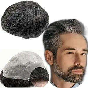 【TIMIA】Men's full PU wig, human hair, comfortable and breathable men's wig, men's replacement straight wig 8*10 color #1B40