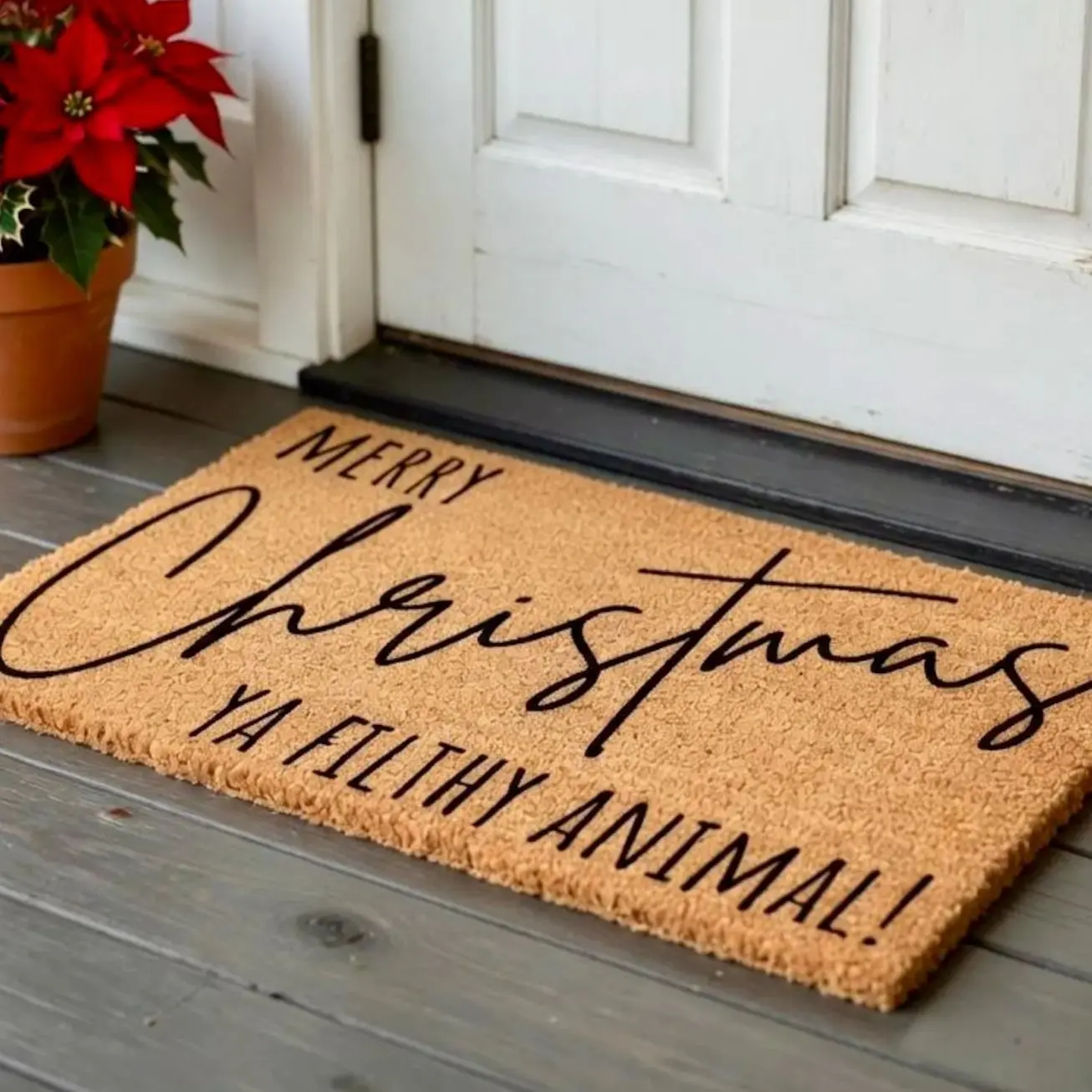 Filthy Animal Doormat, Funny Christmas Doormat, Funny Doormat, Merry Christmas Doormat, Christmas Welcome Mat, Holiday Doormat, Door Mat