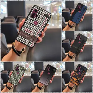 Silicone mature Phone Case For MOTO Edge+/MOTO Edge Plus Soft case Wristband Anti-knock Shockproof personality Waterproof Fashion Design Kickstand Wrist Strap Anti-dust simple