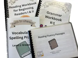 Faith in Literacy Reading Skills Practice Supplemental Curriculum for Grades K-5 Levels 1, 2, & 3 Engaging Workbooks for Reading, Writing, Grammar, Fluency, Vocabulary, and Phonics Skills
