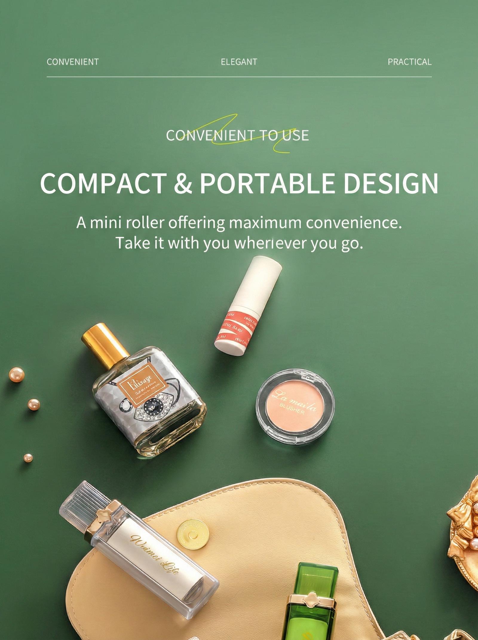 Mini Lint Roller with 6 Extra Refills - Portable Pet Hair Remover for Purse & Travel - Lipstick-Style Design, Diagonal Tear Sticky Sheets - Retractable for Clothes, Car, Date Night & On-The-Go Deshedding Tool Cleaner