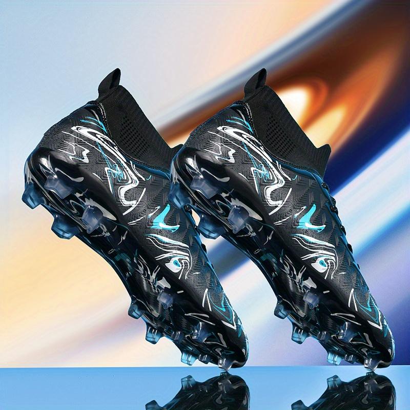 Men's Professional Soccer Cleats - Breathable Football Shoes with Anti-Slip Grip, Turquoise Accent Design - All-Turf Traction for Training, Matches Men's Professional Soccer Cleats - Breathable Football Shoes with Anti-Slip Grip, Turquoise Accent Design - All-Turf Traction for Training, Matches