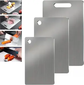 Stainless Steel Cutting Board Set - Durable Easy to Clean Rust-Resistant BPA-Free Space-Saving Kitchen Ready for Food Preparation Food Preparation Essentials|Modern Kitchenware | Durable Cutting Boards Cutting Boards for Kitchen Summervibes