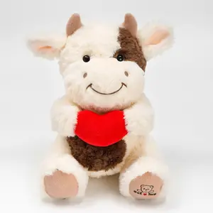 Getahug The Cuddly Magnetic Cow with a Heart | Handmade Jointed Stuffed Animal Gift for Christmas