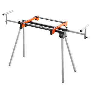 VEVOR Miter Saw Stand, 300lbs Load Capacity Steel Collapsible Stand for Miter Saw with One-piece Mounting Brackets Clamps, Adjustable Height and Length, Portable Compact and Folding Miter Saw Stand