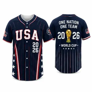 USA 2026 Baseball Jersey for Men Women, Patriotic Button Up Sports Shirt, American Flag Fan Apparel, Casual Graphic Game Day Jersey USA