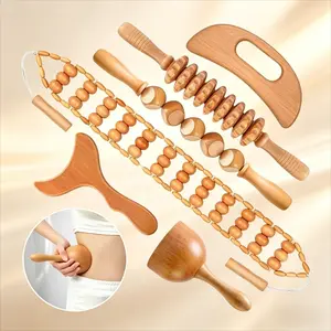 6pcs Wood Massage Tools, Portable Handheld Full Body Massager, Body Care Wooden Massage Set, Relaxation Aid for Men and Women, Perfect Gift for Holidays