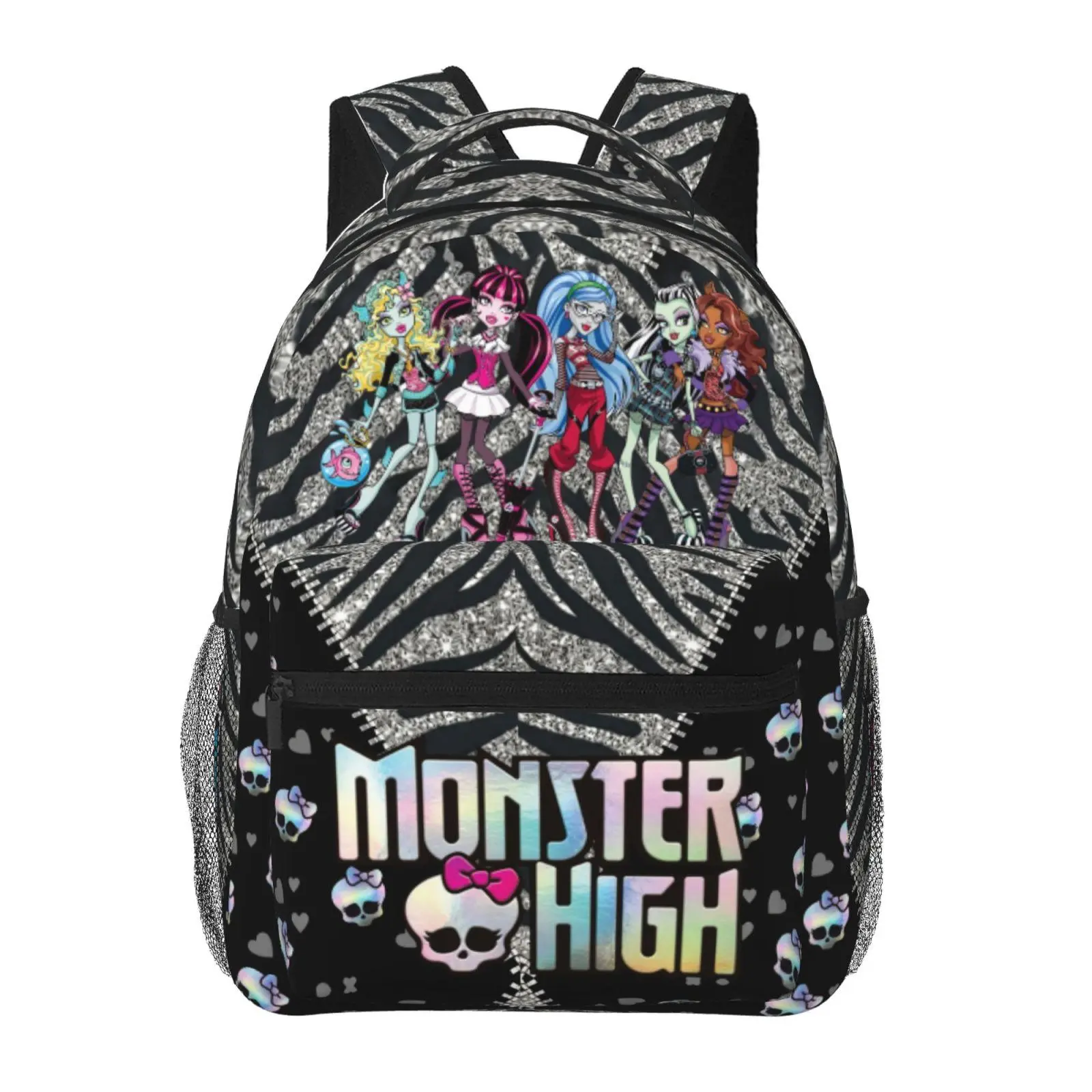 Monster high Large Capacity Backpack Monster high dolls Storage Bag Multi-Compartment Backpack for Commuting Travel Fitness Work