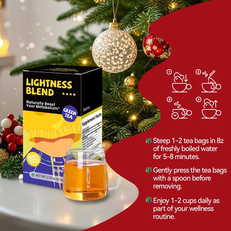 Bessence Lightness Blend Herbal Tea 25 Bags Green Tea Naturally Caffeine-Low Vegan & Non-GMO