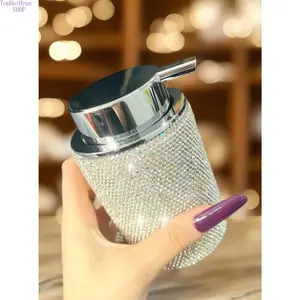 Bling Rhinestone Refillable Pump Bottles for Travel, Portable Leak-Proof Containers for Hand Soap Body Wash Facial Cleanser, Luxury Bling Design Foam Maker for Face Wash, Durable Lightweight Beauty Tool for Daily Skincare Travel Gym & Gifting