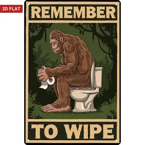 Funny Bathroom Signs Bigfoot Shower Curtain Posters Cool Posters Bathroom Wall Art Bigfoot Remember To Wipe Metal Sign Vintage Bathroom Toilet Wall Decor 8x12 Inch Home Decor Accessory